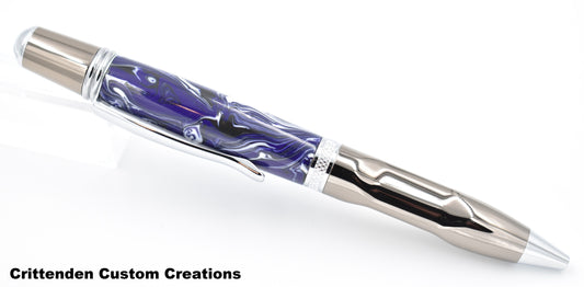Purple, White, and Black Acrylic  - Sierra Grip Pen
