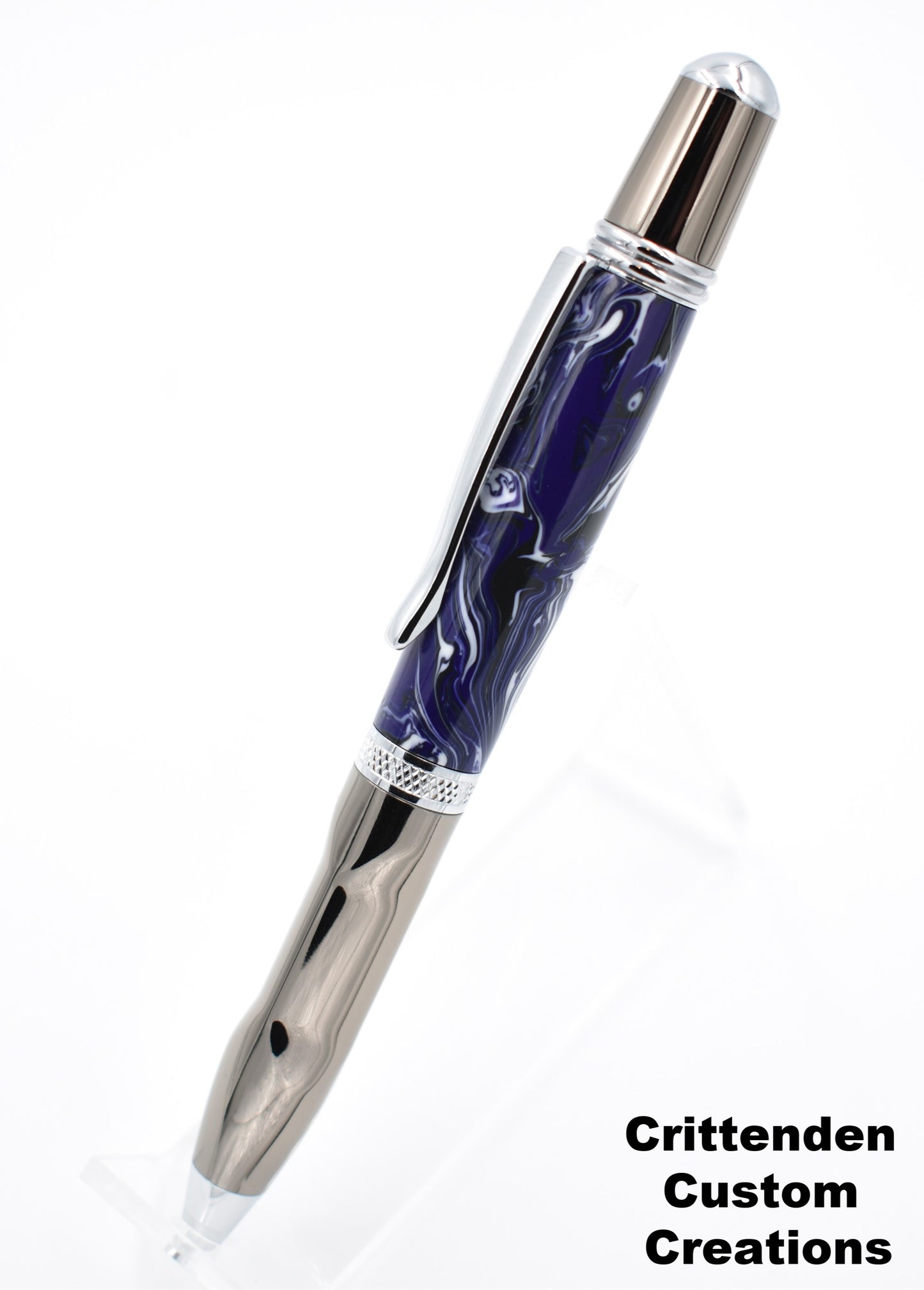Purple, White, and Black Acrylic  - Sierra Grip Pen