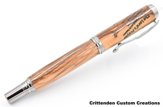 Bethlehem Olivewood engraved with "The Lord's Prayer" - Jr. George Rollerball