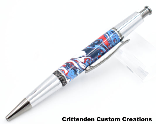 Red, White, and Blue Acrylic  - Aero Click Pen