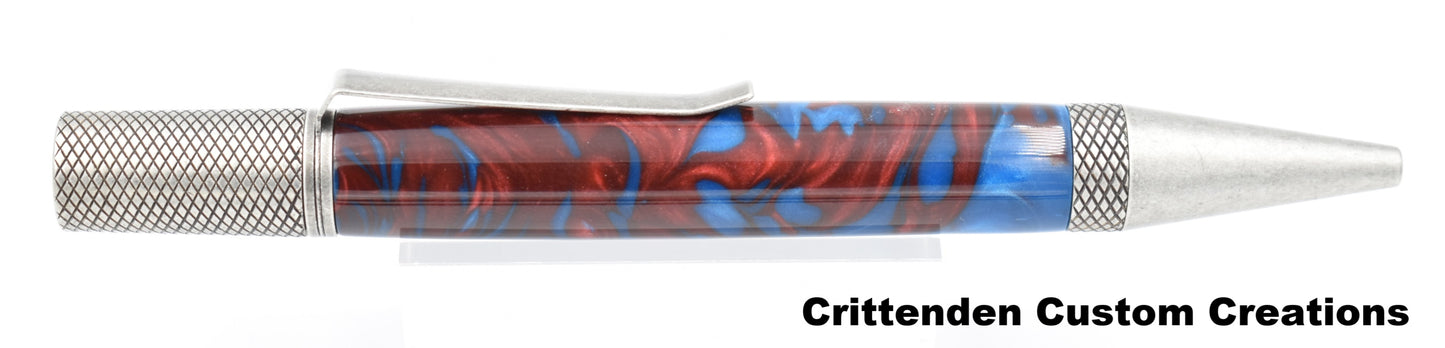 Red & Blue Acrylic - Professor Twist Pen