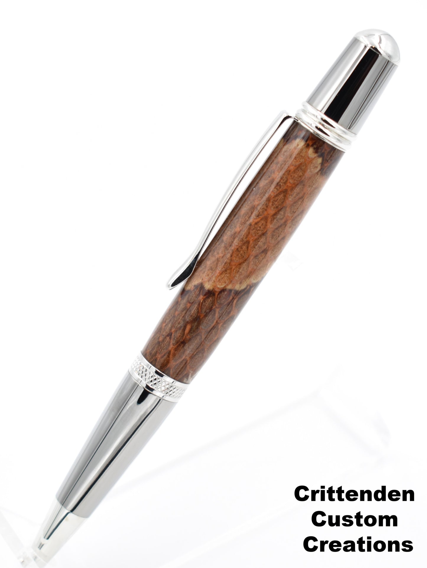 Copperhead Snakeskin in Clear Acrylic - Sierra Twist Ballpoint Pen