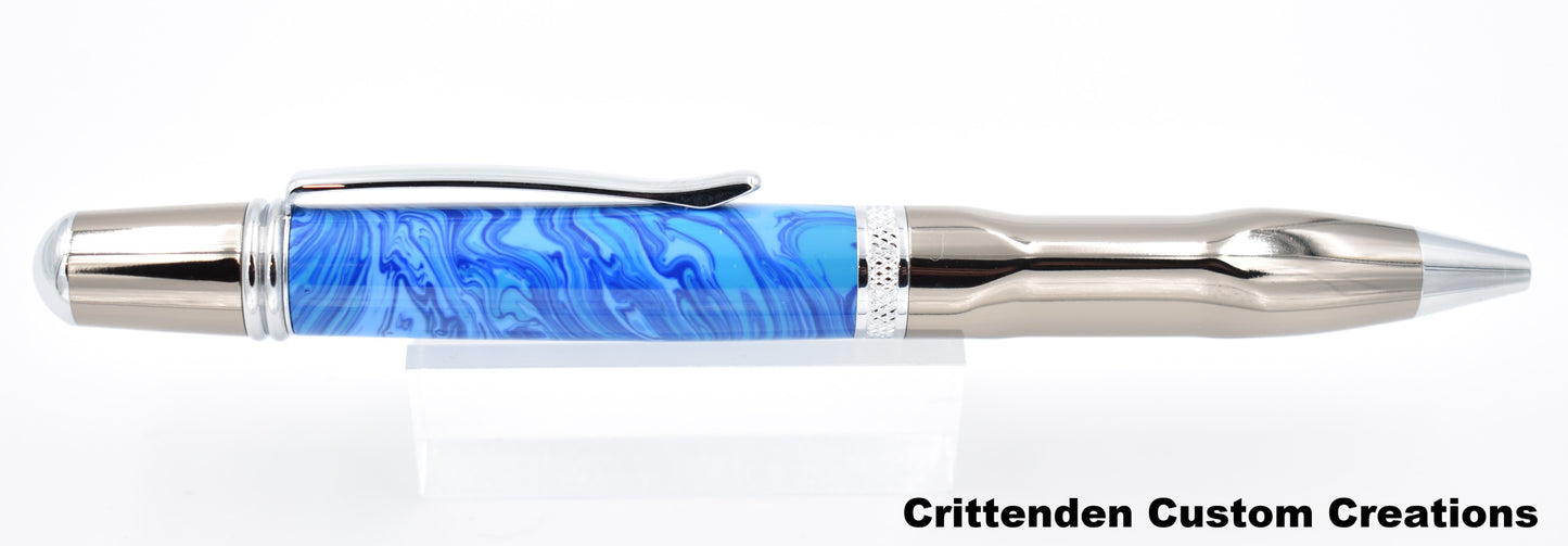 Royal Blue and Baby Blue Acrylic  - Sierra Grip Pen