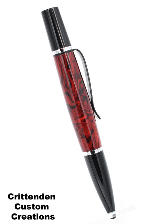 Ruby Red Abalone - Ares Twist Ballpoint Pen