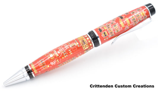 Red Circuit Board - Cigar Twist Pen