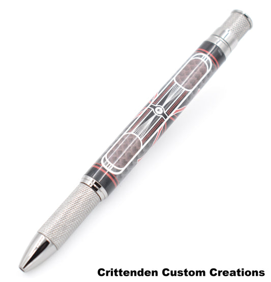 Black with Maroon & Red "Tru-Card" - Knurl GT Pen