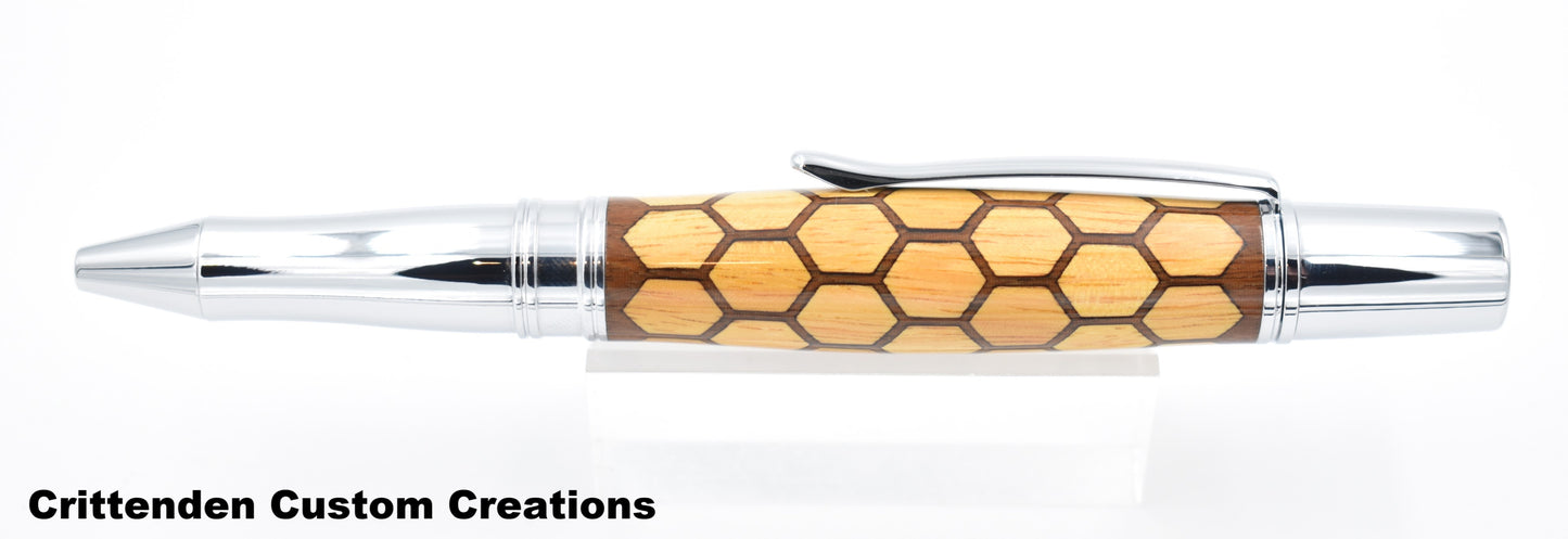 Walnut and Osage Honeycomb (Laser-cut Inlay)  Liberty Twist Pen