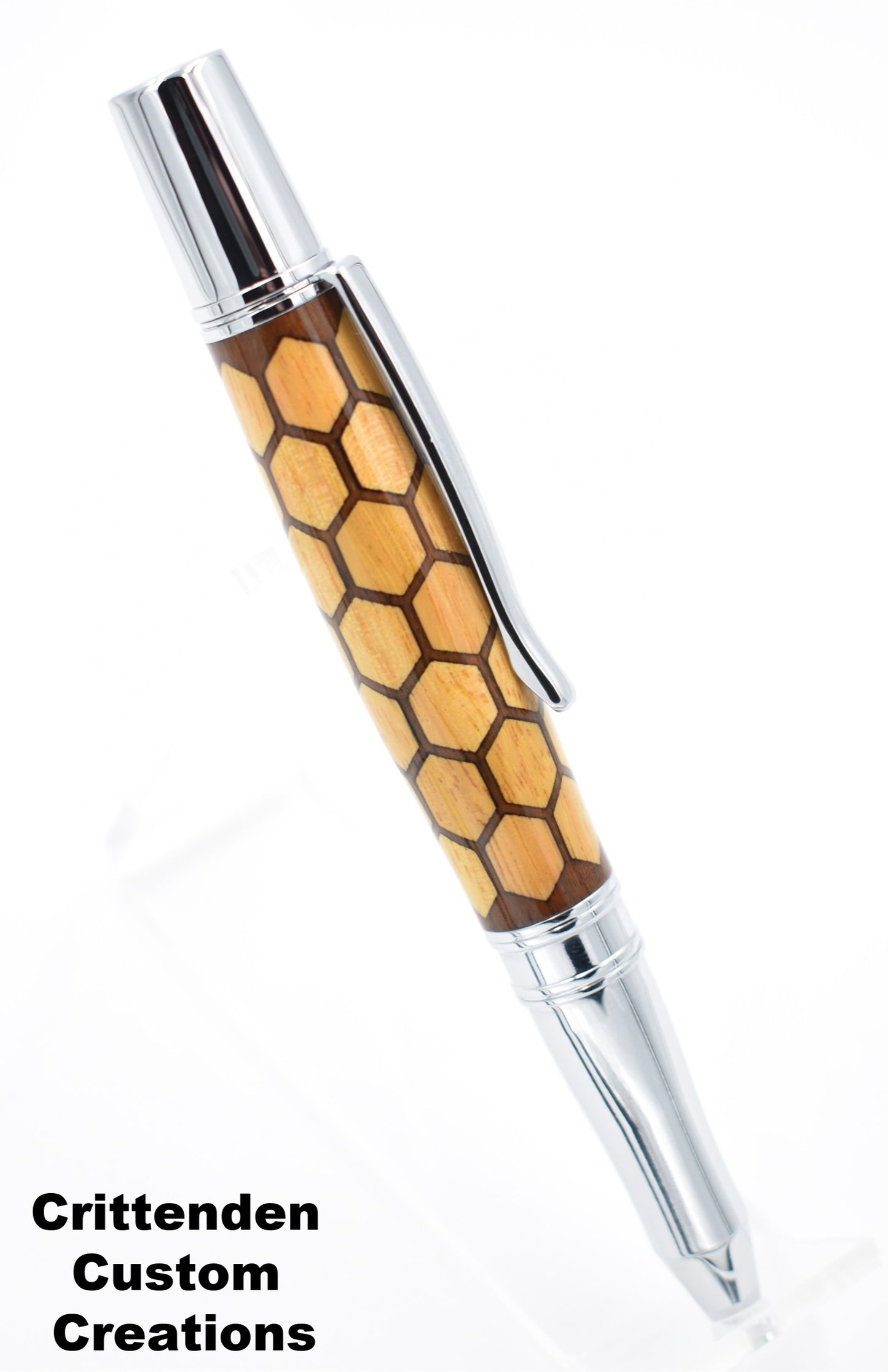 Walnut and Osage Honeycomb (Laser-cut Inlay)  Liberty Twist Pen
