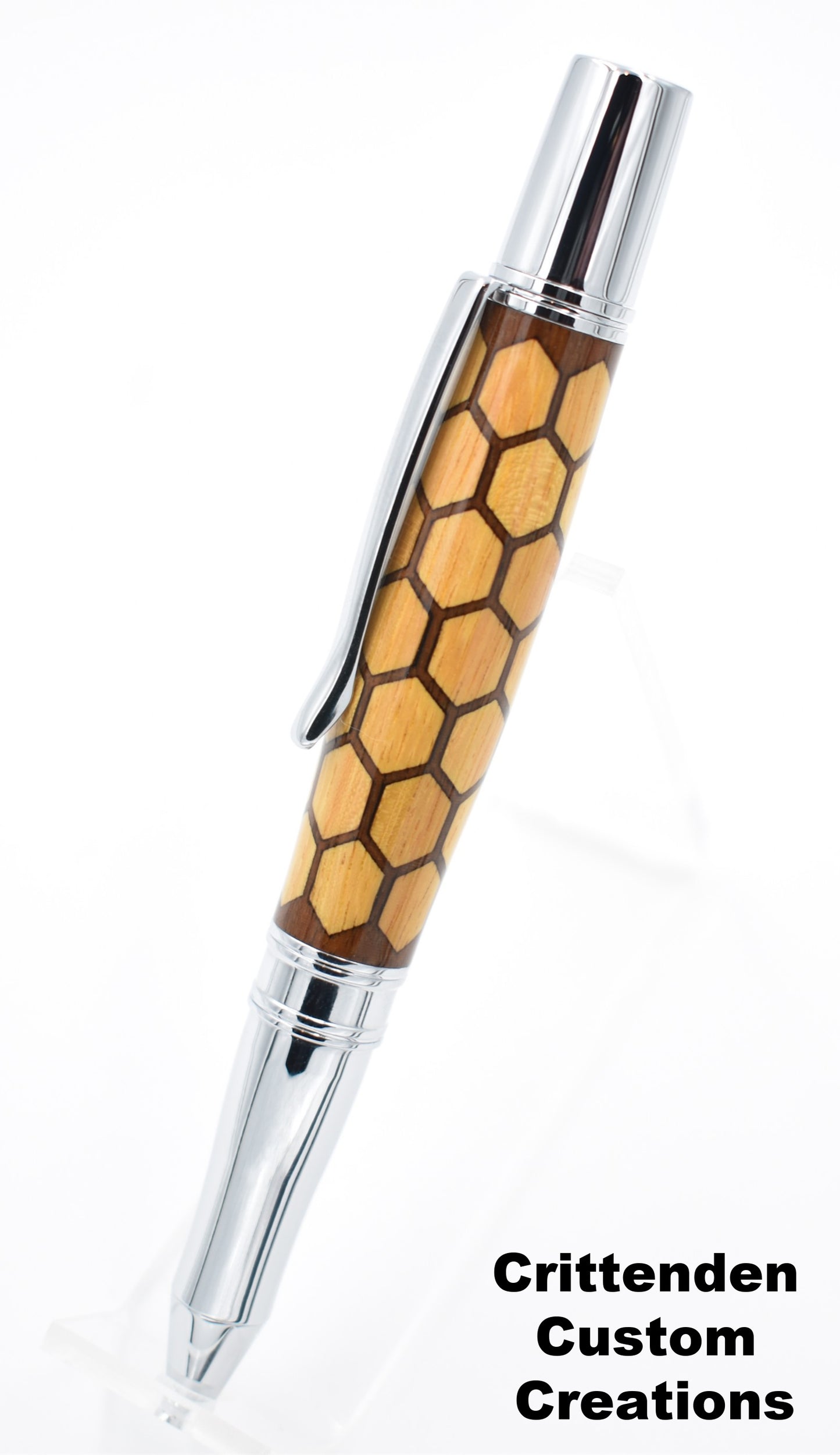 Walnut and Osage Honeycomb (Laser-cut Inlay)  Liberty Twist Pen