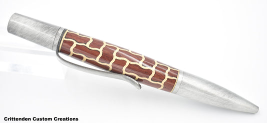 Maple and Bloodwood Brick Pattern (Laser-cut Inlay)  Ares Twist Pen