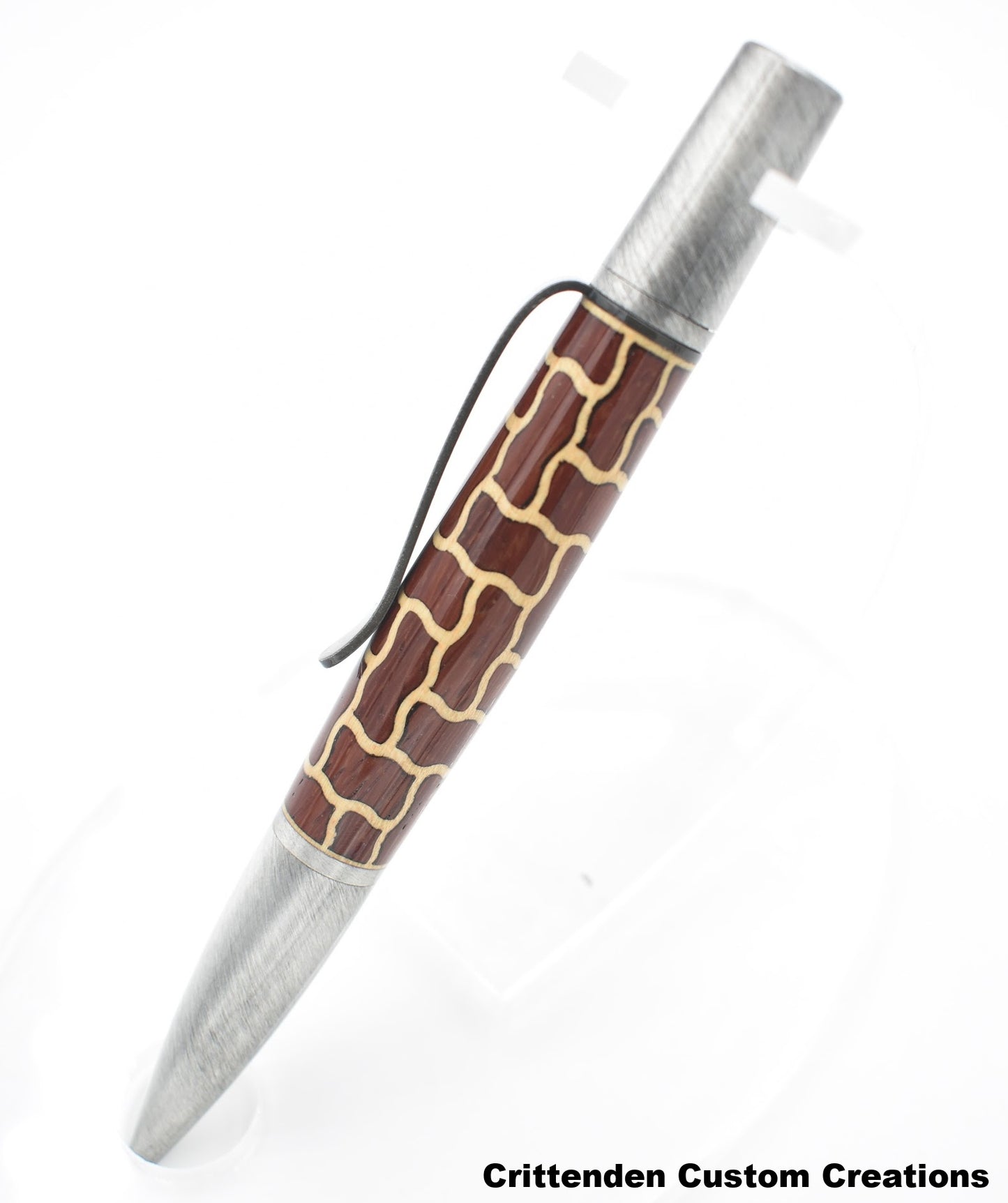 Maple and Bloodwood Brick Pattern (Laser-cut Inlay) Ares Twist Pen