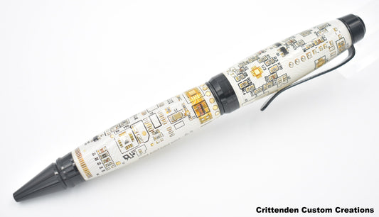 White Circuit Board - Cigar Twist Pen