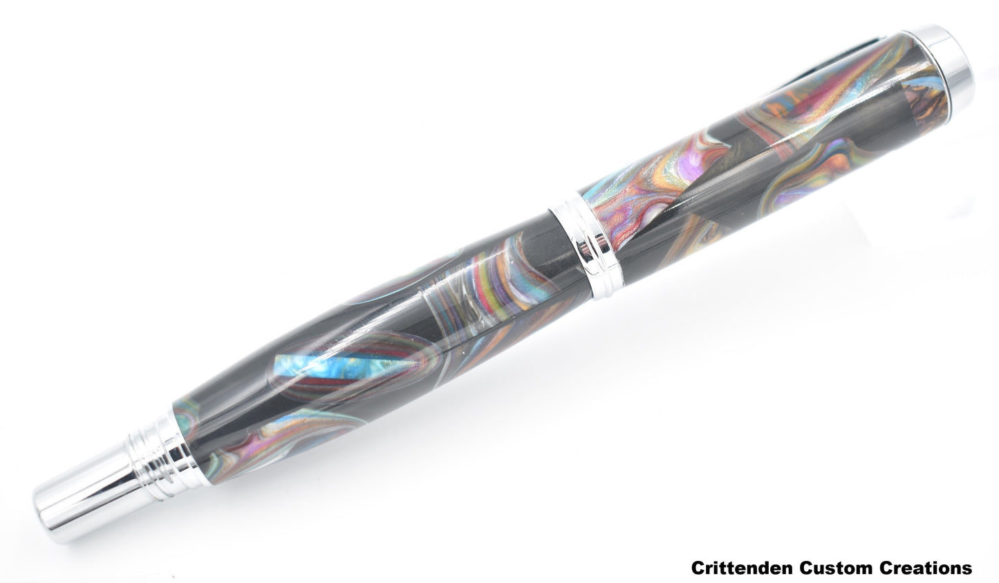 Multi-Color Re-Claimed Acrylic - Jr. George Fountain Pen