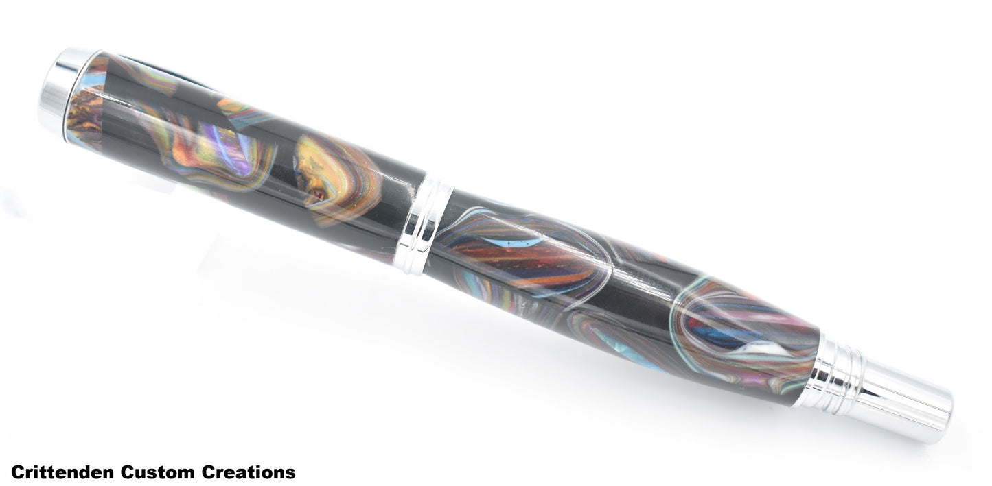 Multi-Color Re-Claimed Acrylic - Jr. George Fountain Pen