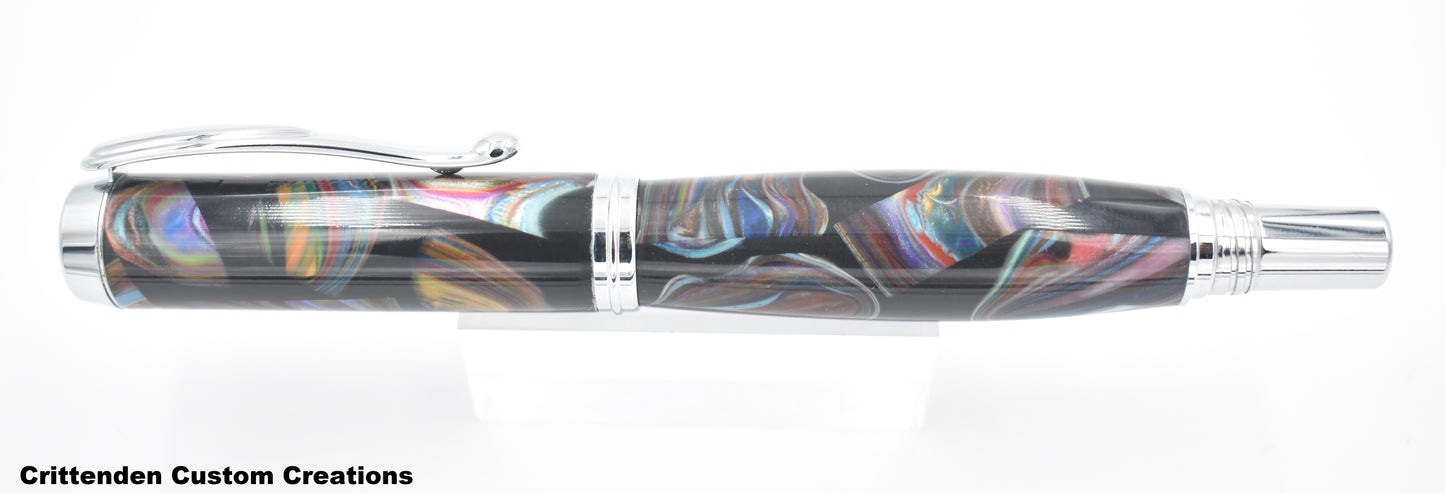 Multi-Color Re-Claimed Acrylic - Jr. George Fountain Pen