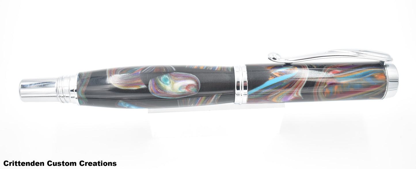 Multi-Color Re-Claimed Acrylic - Jr. George Fountain Pen