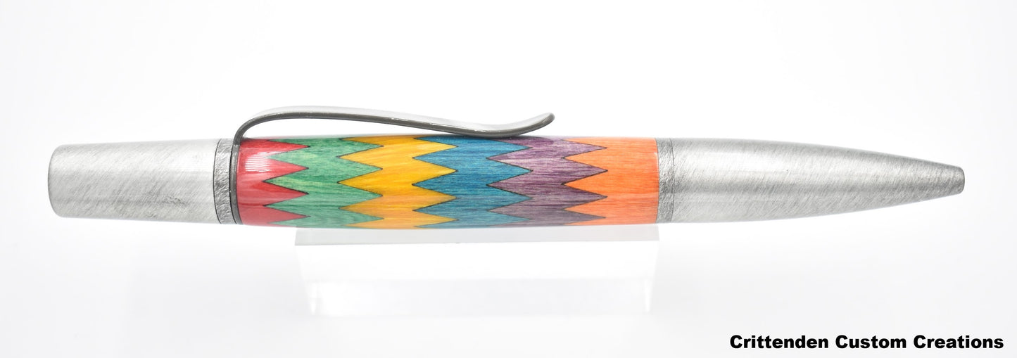 5 Color Zig Zag Design (Laser-cut Inlay) - Ares Twist Pen