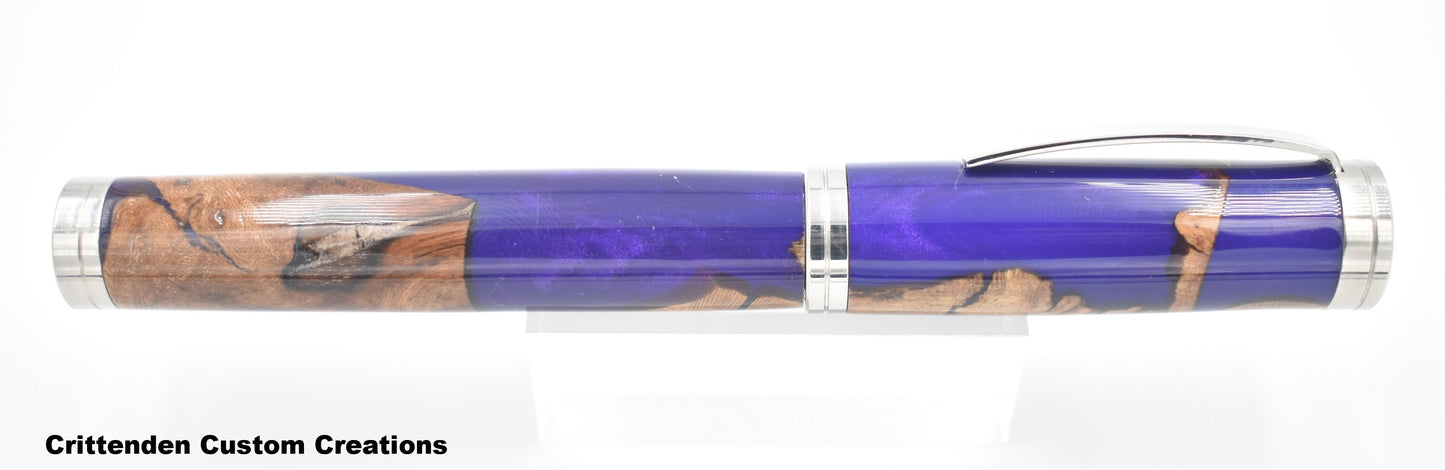 Grapevine and Deep Purple Resin Hybrid   - Shakespeare Fountain Pen