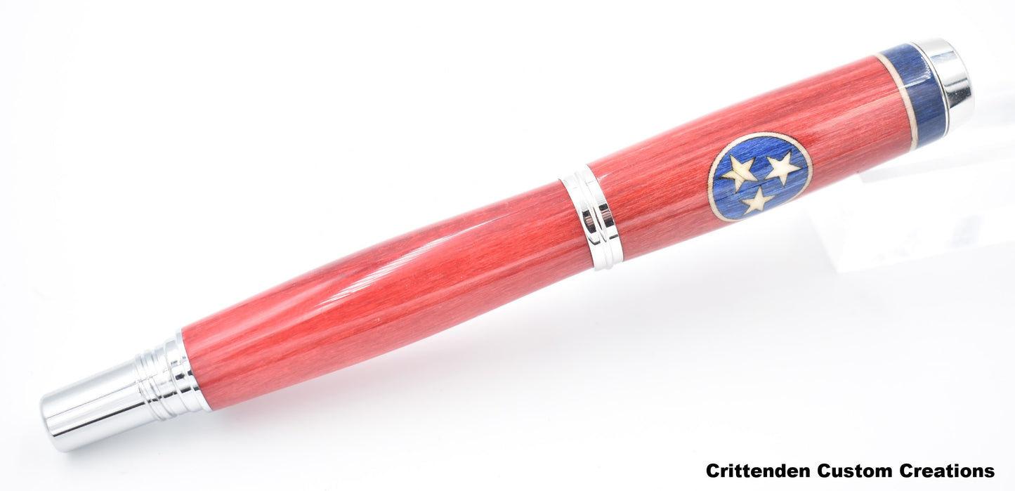 State of Tennessee Flag (Laser-Cut Inlay)  - Jr. George Fountain Pen