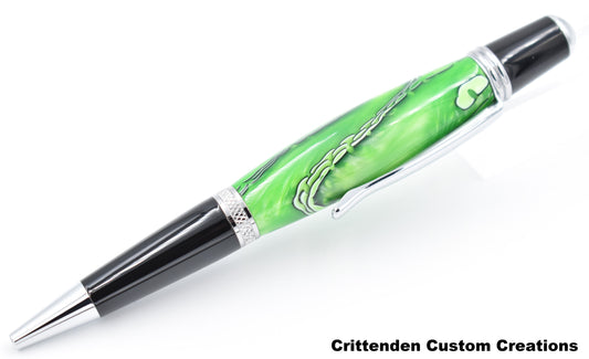 Lime Mesh Acrylic - Sierra Twist Ballpoint Pen