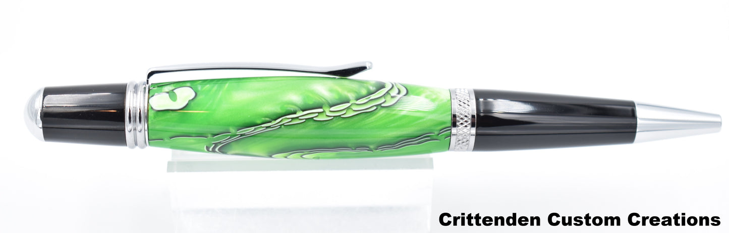 Lime Mesh Acrylic - Sierra Twist Ballpoint Pen