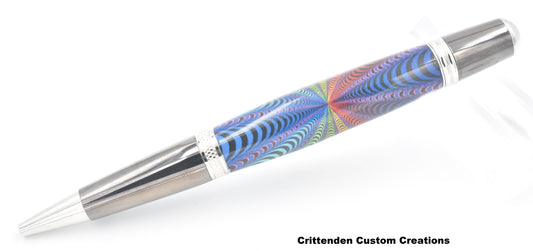 "Psychadellic Waves" Custom Image Cast  - Sierra Twist Ballpoint Pen