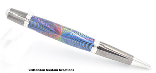 "Psychadellic Waves" Custom Image Cast  - Sierra Twist Ballpoint Pen