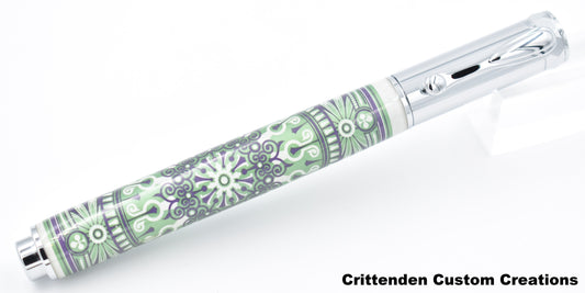 Green, White, and Black "Tru-Card" - Zen Rollerball Pen