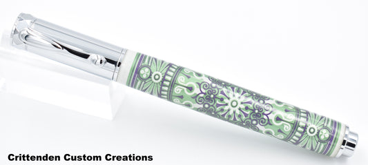 Green, White, and Black "Tru-Card" - Zen Rollerball Pen