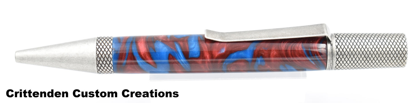 Red & Blue Acrylic - Professor Twist Pen