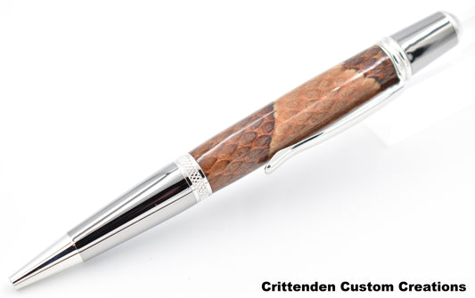 Copperhead Snakeskin in Clear Acrylic - Sierra Twist Ballpoint Pen