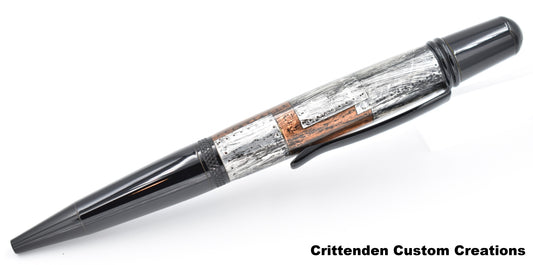 Steampunk Themed Aluminum and Copper Foil   - Sierra Twist Ballpoint Pen