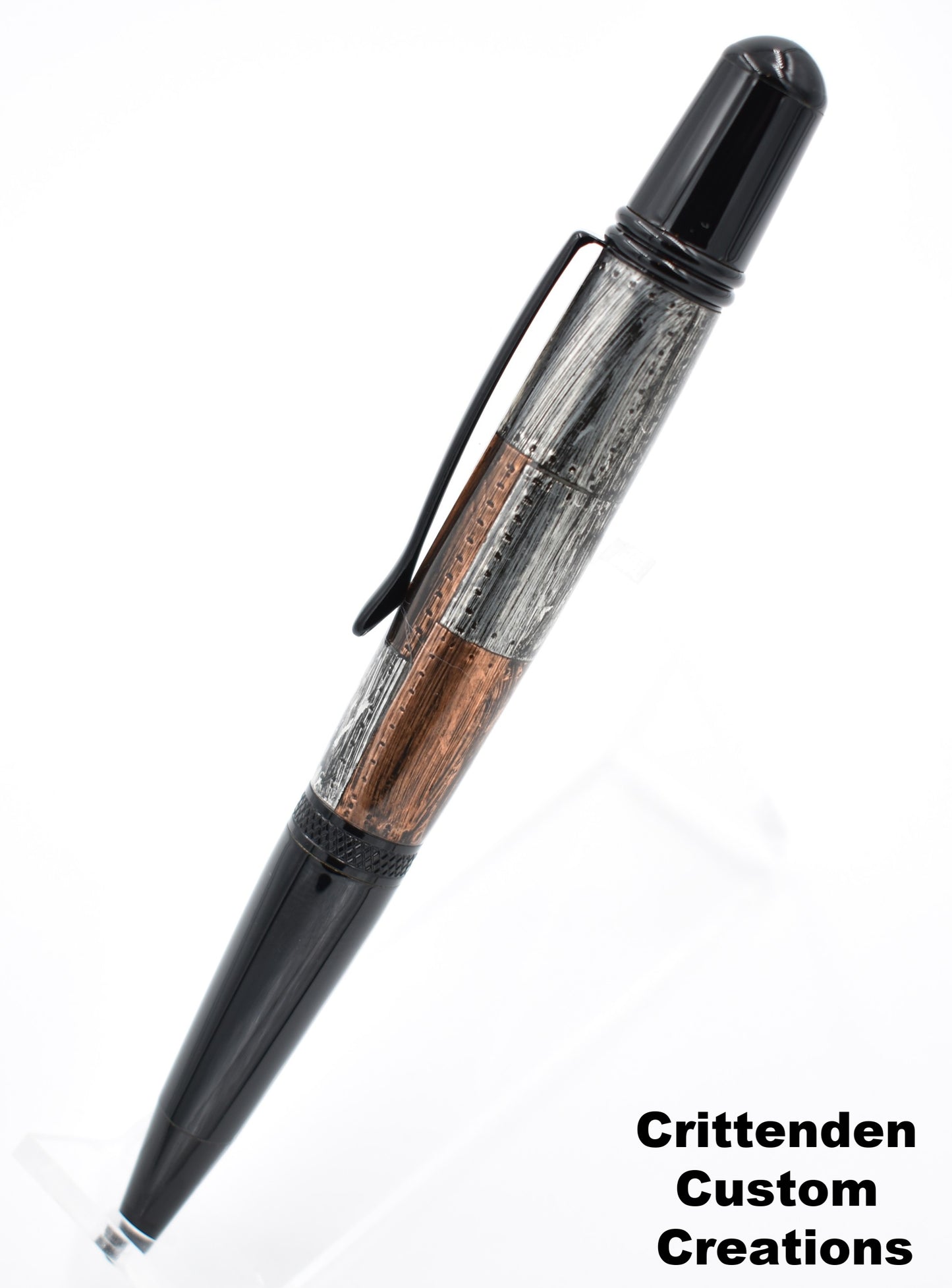 Steampunk Themed Aluminum and Copper Foil   - Sierra Twist Ballpoint Pen