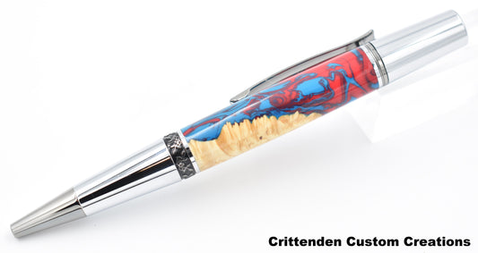 Kavachi and Maple Burl Hybrid - Aero Twist Pen