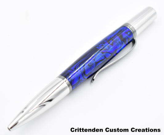 Burple (Blue-Purple) Abalone - Ares Twist Ballpoint Pen