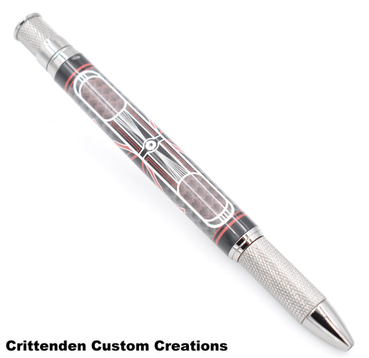 Black with Maroon & Red "Tru-Card" - Knurl GT Pen