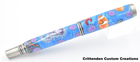 Clown Fish with Sea Horse in Polymer Clay - Jr. George Rollerball