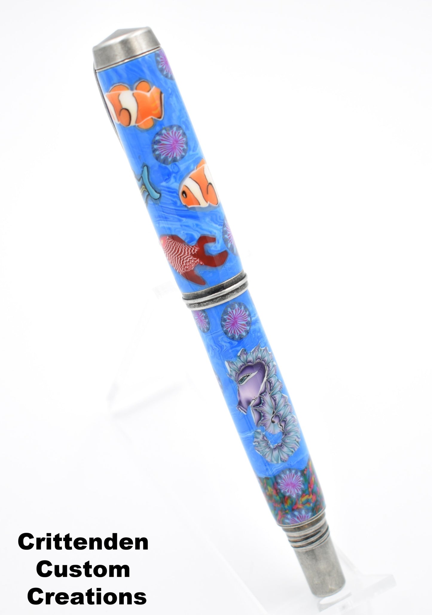Clown Fish with Sea Horse in Polymer Clay - Jr. George Rollerball