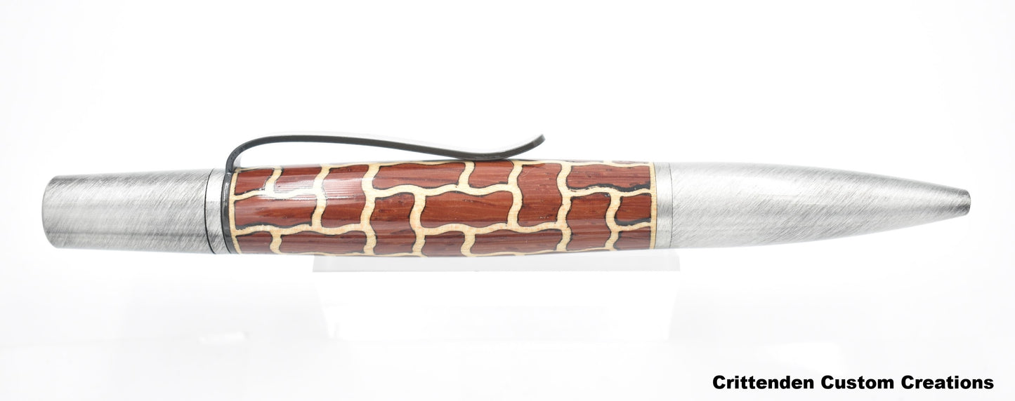 Maple and Bloodwood Brick Pattern (Laser-cut Inlay)  Ares Twist Pen