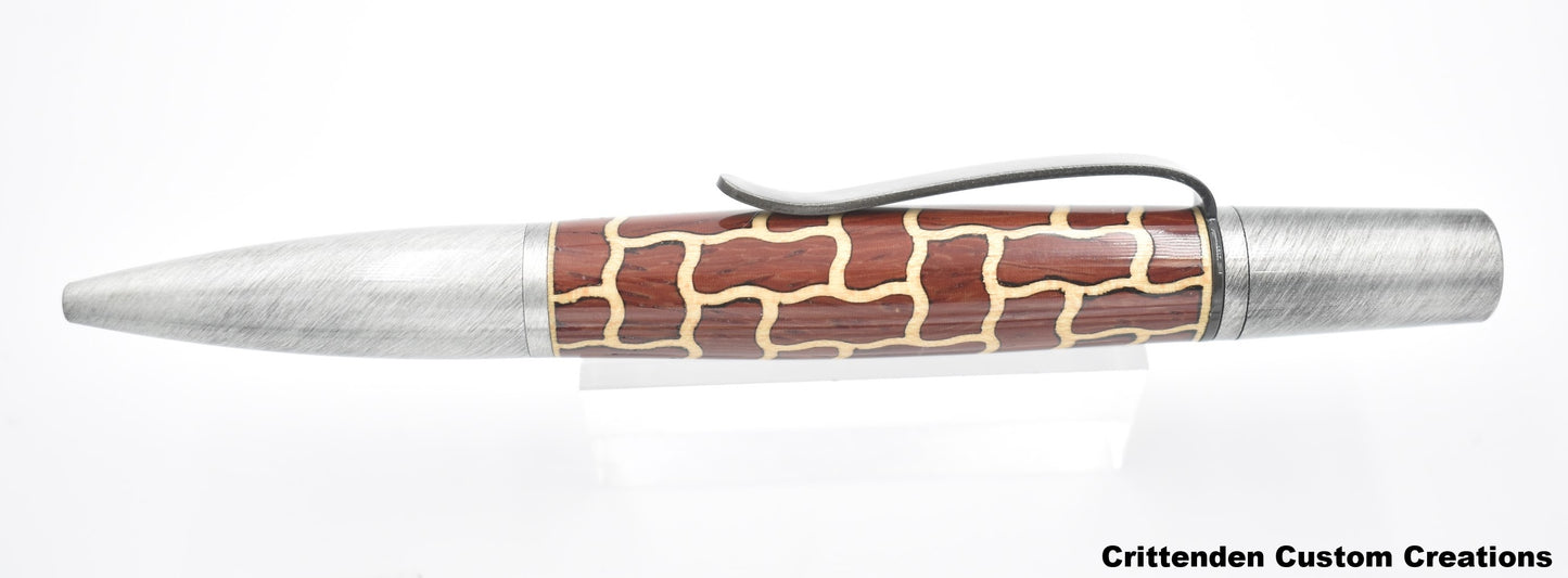 Maple and Bloodwood Brick Pattern (Laser-cut Inlay)  Ares Twist Pen
