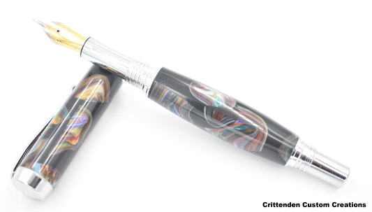 Multi-Color Re-Claimed Acrylic - Jr. George Fountain Pen