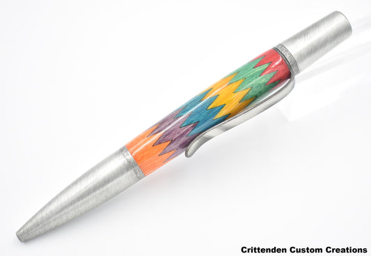 5 Color Zig Zag Design (Laser-cut Inlay) - Ares Twist Pen